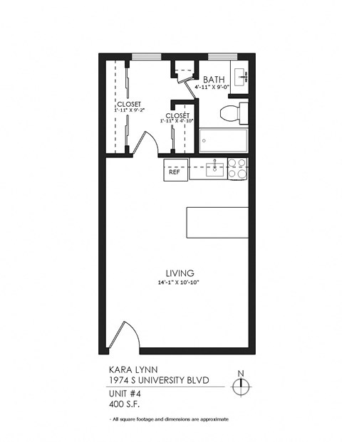 a floor plan of a 1 bedroom floor plan for a roommates house